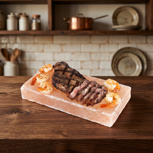 Plaques de cuisson en sel de l'Himalaya naturel raffiné, forme naturelle, écologiques, sculptées, pour barbecue, avec support et plateau, service OEM, vente en gros - Product Image 1