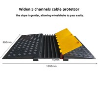 Rampe en caoutchouc large, protection de câbles en caoutchouc haute résilience avec 5 canaux pour fauteuil roulant