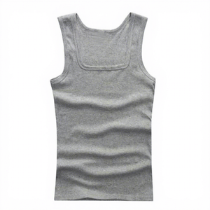 Men's <b>Blue</b> Sleeveless V-Neck Tank <b>Top</b> Solid Knitted Breathable Casual <b>Vest</b> - Product Image 3
