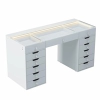 Table de toilette de grande taille en MDF pour salon de beauté, design français, plateau en mélamine, table de maquillage pour femmes, plateau en cristal diamant
