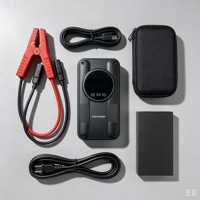 Démarreur de voiture portable, booster de batterie d'urgence 12V avec pinces pour le démarrage des véhicules
