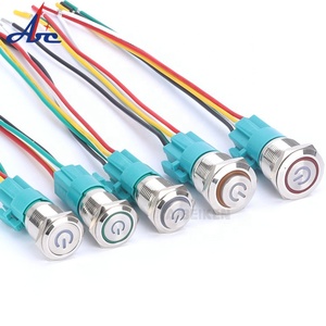 ชุดสวิตช์กดโลหะกันน้ำแบบมีไฟแสดงสถานะ ขนาด 16 มม. พร้อมสัญลักษณ์ไฟฟ้า สำหรับรถยนต์ - Product Image 2