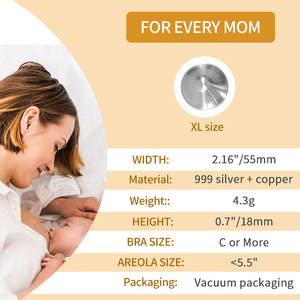Protectores de Pezones de Maternidad de Plata y Cobre Trilaminados de 5.5*1.8CM, Talla XL, para Proteger y Calmar a los Recién Nacidos Durante la Lactancia - Product Image 2