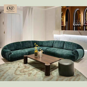 OKF Sofá Modular Inspirado EN LA Naturaleza Verde Oscuro Vintage Restaurante Cabina Relajación Perezosa Sala de Estar Sofá para Uso de Villa - Product Image 4