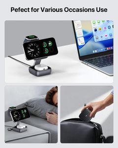 Cargador Inalámbrico Magnético Plegable de Viaje Rápido, Estación de Carga Inalámbrica 3 en 1 para Dispositivos Apple, para Apple Watch y <span class=keywords><strong>AirPods</strong></span> Pro - Product Image 3
