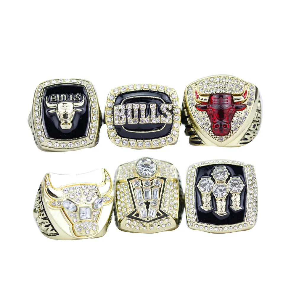 Chicago Bulls N B A Championship Ring Set 6 Anneaux Anneaux de championnat de basket-ball