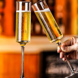 Flûte à <span class=keywords><strong>champagne</strong></span> moderne en cristal sans plomb, verre à vin mousseux à paroi droite, coupe à toasts pour mariage - Product Image 1