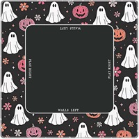 Tapis de table carré antidérapant pour Mahjong, motif quatre fantômes mignons, pour jeu de société de vacances