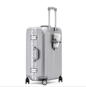 Aluminum <b>Hard</b> <b>Shell</b> <b>Suitcase</b> with Spinner Wheels and Cup Holder for Travel - Product Image 1