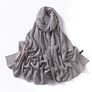 Zifeng OME haute qualité bonne sensation couleur unie perle en mousseline de soie longue écharpe pince à épiler <span class=keywords><strong>coin</strong></span> bord droit en mousseline de soie écharpe - Product Image 6