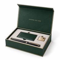 Handgefertigte Goldprägung Karton Magnetische Starre Geschenkbox Mit Papiertüte Neujahrs-Schreibwaren-Geschenkset Verpackung Geschenkbox