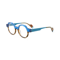 Monturas Ópticas de Acetato Premium Unisex, Gafas Redondas Vintage Transparentes de Color, Lentes de Moda al por Mayor