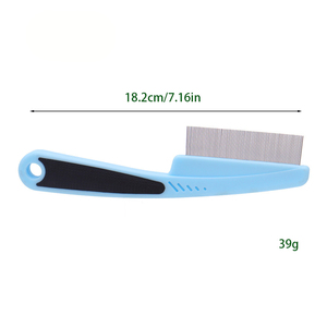 Peigne anti-puces pour animaux de compagnie, peigne à dents fines, peigne de toilettage en acier inoxydable, brosse pour éliminer les poux pour chiens et chats, pour la maison et le salon - Product Image 4