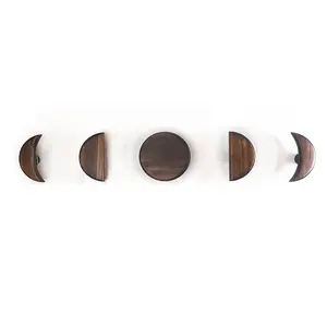 New Design Wooden Moon Wall Decorations For Decor Pack Wooden Moon clothing Wall rack Of 5 Pieces