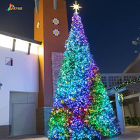 Arbre de Noël géant à LED, structure en acier, éclairage RGB à pixels, imperméable et résistant au vent, taille personnalisable, livraison directe d'usine