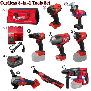 Bộ dụng cụ điện dùng pin Lithium-Ion 18V, gồm máy mài, máy vặn bu lông, máy khoan, tua vít không dây, chất lượng cao, MỚI, 8 trong 1 - Product Image 2