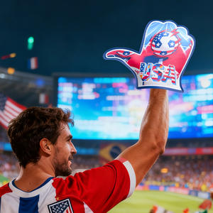 Gants de supporters en mousse EVA imprimés UV avec support et pouce en l'air pour les États-Unis, le Canada et le Mexique – Nouveau produit en stock - Product Image 3