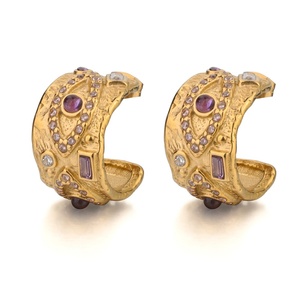 Devil Eye Tùy Chỉnh Cổ Điển Boho Đồ Trang Sức Thép Không Gỉ Vàng Vermeil Stud Bông Tai Zircon Mô Hình Bộ Xương Không Thấm Nước Thời Trang Quà Tặng - Product Image 4