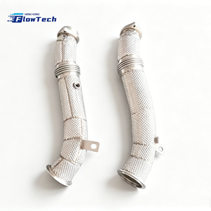 ท่อลงสแตนเลสคุณภาพสูง FlowTech T304 สำหรับ Rolls-Royce Ghost RR4 N74B66A 6.6L V12 Twin Turbo พร้อมแผ่นกันความร้อน - Product Image 6