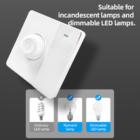 Gradateur universel à LED/incandescence 1 groupe 500W Luminosité réglable Rotatif Protection contre les surcharges Fabrication d'interrupteurs muraux