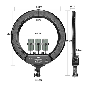 Anneau vidéo de 22 pouces Dimmable 3 anneaux de support de téléphone Tiktok <span class=keywords><strong>56</strong></span> <span class=keywords><strong>cm</strong></span> Station lumière support mural pour barbier éclairage photographique - Product Image 4