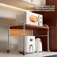Support de four domestique à double niveau, multifonctionnel, durable, écologique, en métal, moderne et d'occasion, pour cuisinière à riz et rangement