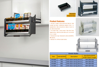 ROEASY DNJ900 Acessórios de Cozinha: Cesto Elevatório de Madeira Maciça para Armários de Parede Modernos