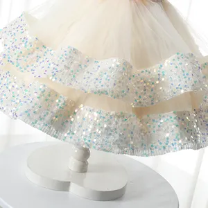 New Style Light Luxus Kid Princess Kleid Ärmelloses einjähriges Kinder kleid Bankett Mädchen Kleid