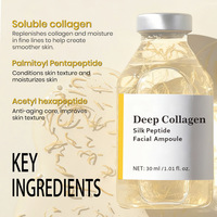 Ampoule de collagène profond et de peptides de soie, sérum visage hydratant, lissant les ridules, raffermissant, élastifiant, pour une peau jeune, marque privée