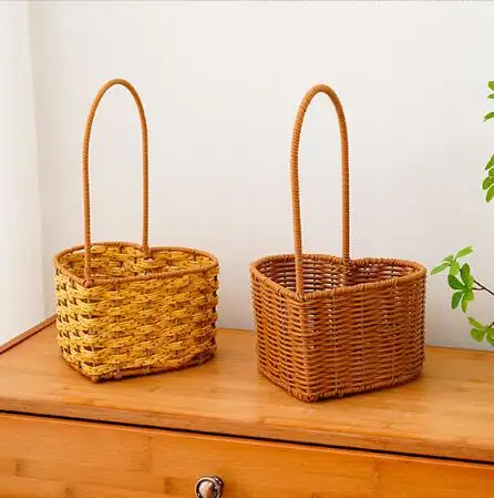 Garden Style series rattan handbasket Handwoven floral basket handbag with gift basket