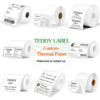 TEDDY Venta al por mayor 2.25X1.25Inch 57X32mm 3 Proof 1000PCs Rollo de papel térmico blanco Etiquetas térmicas de código de barras