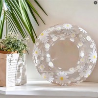 Transparenter Gänseblümchen-Schwimmring aus umweltfreundlichem PVC, aufblasbares rundes Pool- und Strand-Wasserspielzeug für Erwachsene, 60-90 cm