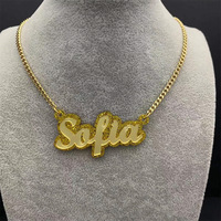 Double fond acrylique or lettre nom 3D personnalisé plaque de nom collier double couleur placage nom collier