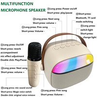 Mini micrófono de Karaoke portátil Audio integrado máquina de Karaoke para cantar en casa altavoz inalámbrico BT para exteriores con micrófono