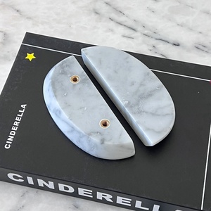 Custom Carrara <strong>White</strong> Marble Cabinet Handle <strong>Drawer</strong> Pull for Wardrobe and Wooden Door - Product Image 2