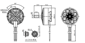 มอเตอร์ไร้แปรงถ่าน 2807 1300KV 1500KV 4-6S สำหรับโดรน FPV RC ขนาด 7-9 นิ้ว - Product Image 5