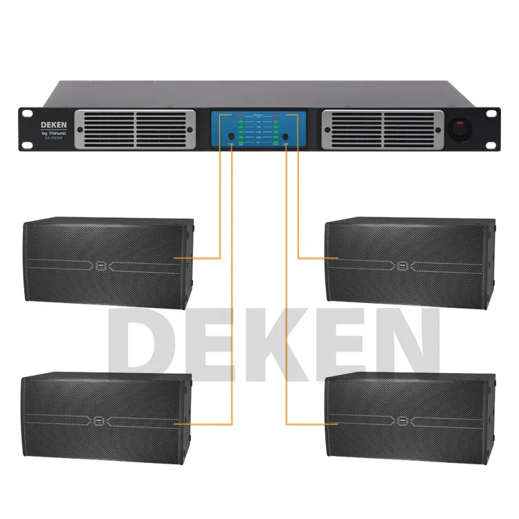 DEKEN DA-42000E高品質ステージパワーアンプ4チャンネル2000ワットプロフェッショナルパワーアンプ18インチサブウーファー用