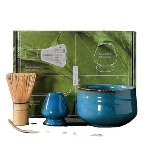 Service à thé matcha chinois hautement qualifié Bol à matcha fait à <span class=keywords><strong>la</strong></span> main personnalisé Joli ensemble <span class=keywords><strong>de</strong></span> bols en <span class=keywords><strong>poterie</strong></span> design - Product Image 1