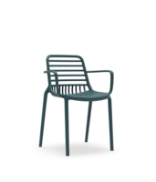 Chaise de salle à manger moderne en plastique PP avec accoudoirs, résistante aux intempéries, pour jardin, café, restaurant, chaise de loisirs