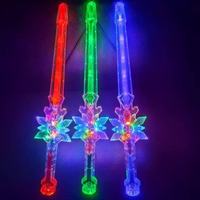LED Leuchtschwert Regenbogen Magisches Kristall-Schneeflocken-Blitzlicht-Schwert Neues Leuchtendes Weihnachtsspielzeug 58*11,5*4cm Extra Groß