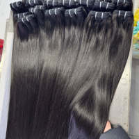 Extensions de cheveux humains naturels vierges vietnamiens lisses et raides, tissage double machine, pointes épaisses, vente en gros