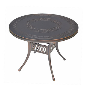 Aluminum <b>Round</b> Outdoor <b>Table</b> Weather Resistant Traditional Design For <b>Patio</b> Garden Commercial Use - Product Image 1