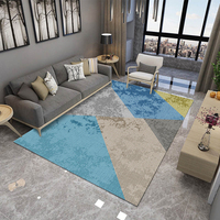 Tapis personnalisé en fibre de polyester 3D au design moderne pour salon, à poils ras, motif minimaliste, lavable en machine