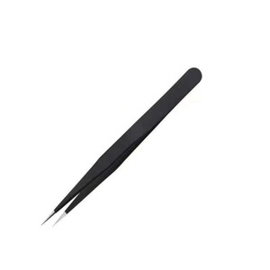 Pinzas de Manicura Negras Autonomy de Acero Inoxidable con Punta Puntiaguda para Arte de Uñas y Manualidades - Product Image 2