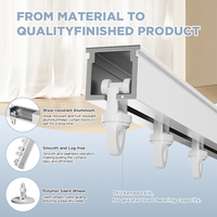 YIJIALE YIJIALE Vente en gros Rail de rideau de plafond extensible de 156 cm en aluminium, rail de rideau de plafond réglable