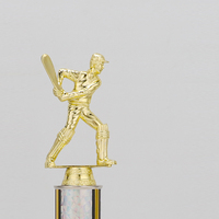 Trophées personnalisés populaires en plastique à un seul poteau avec base en marbre pour les compétitions de cricket DL25