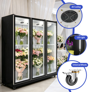 Refrigerador Exhibidor para Floristería, 3 <span class=keywords><strong>Puertas</strong></span> de Vidrio, Refrigerador Vertical para Flores Frescas, Vitrina para Supermercado - Product Image 5