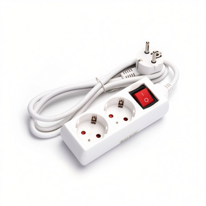 2 Hole Socket With Switch 1.5M Cable H05VV F 3G1.0mm For Office Use - Product Image 2