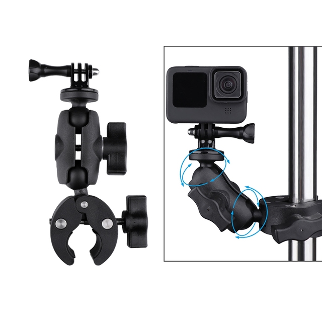 360 Rotation Adjustable Action Camera Clamp Plier Base Holder for GoPro for Insta360 for DJI DCA1957B