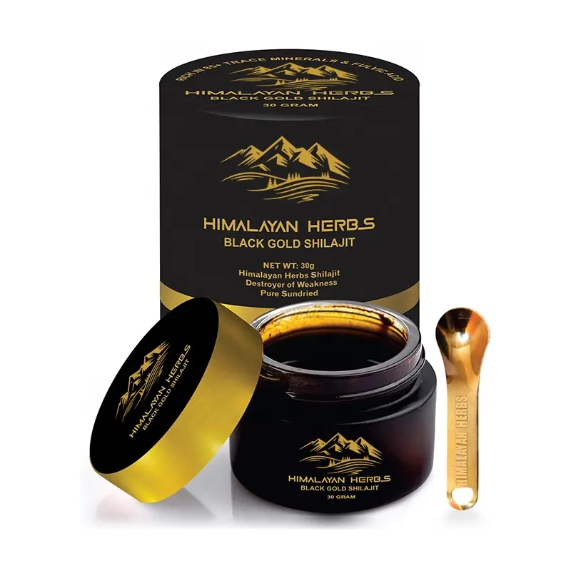 Suplemen kesehatan hidup layak Label pribadi asam Fulvic Resin Shilajit Himalaya murni